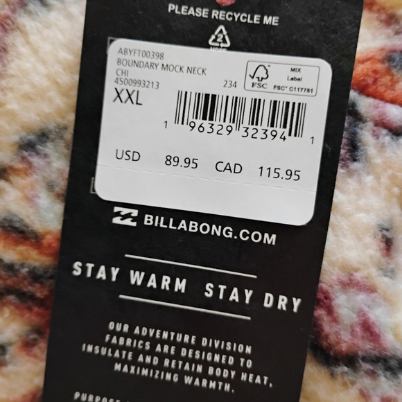 BILLABONG NEW Boundary Mock Neck Fleece - Picture 15 of 15